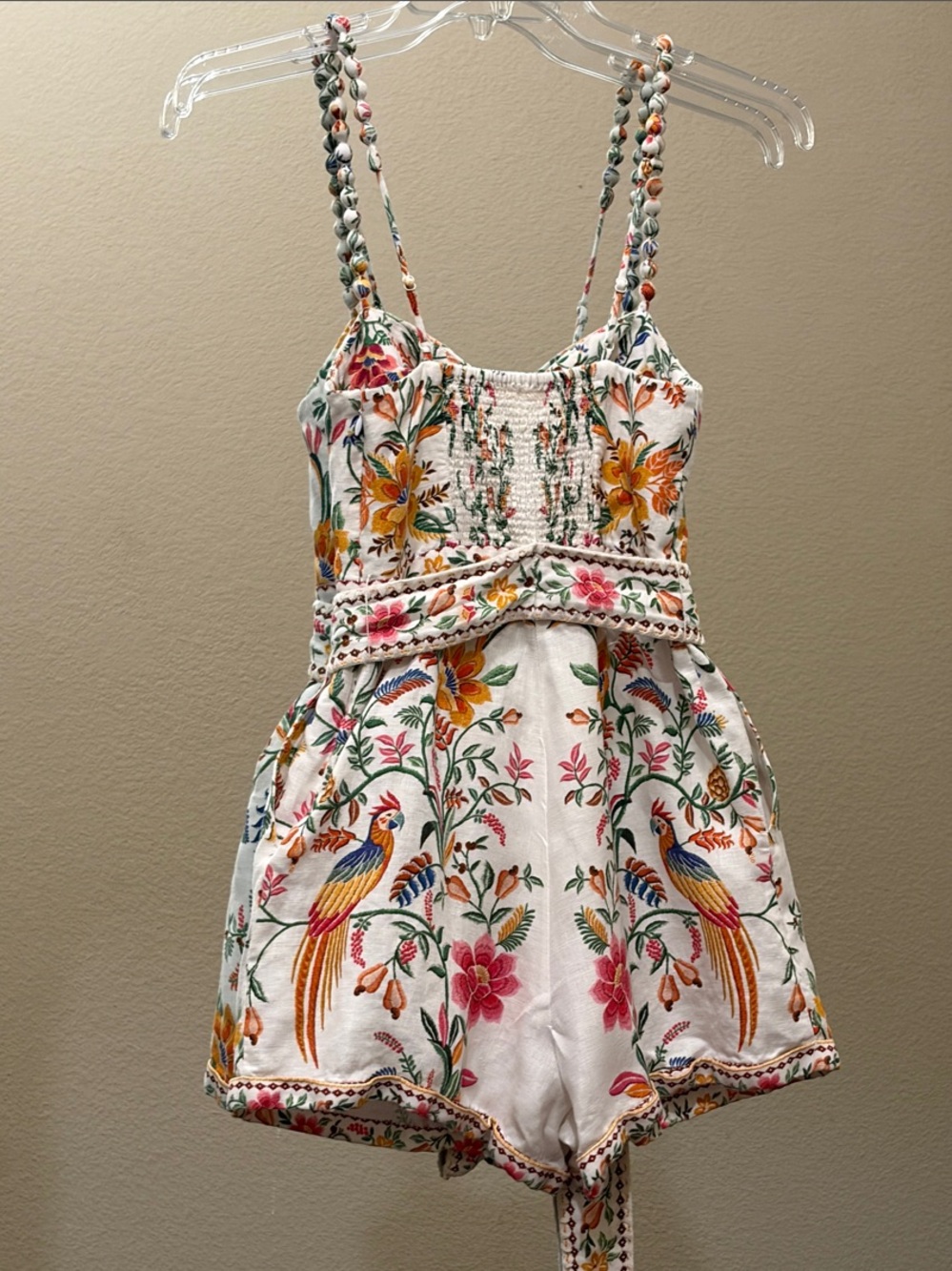 FARM Rio Delicate Forest Linen Romper Size XS - Picture 7 of 9